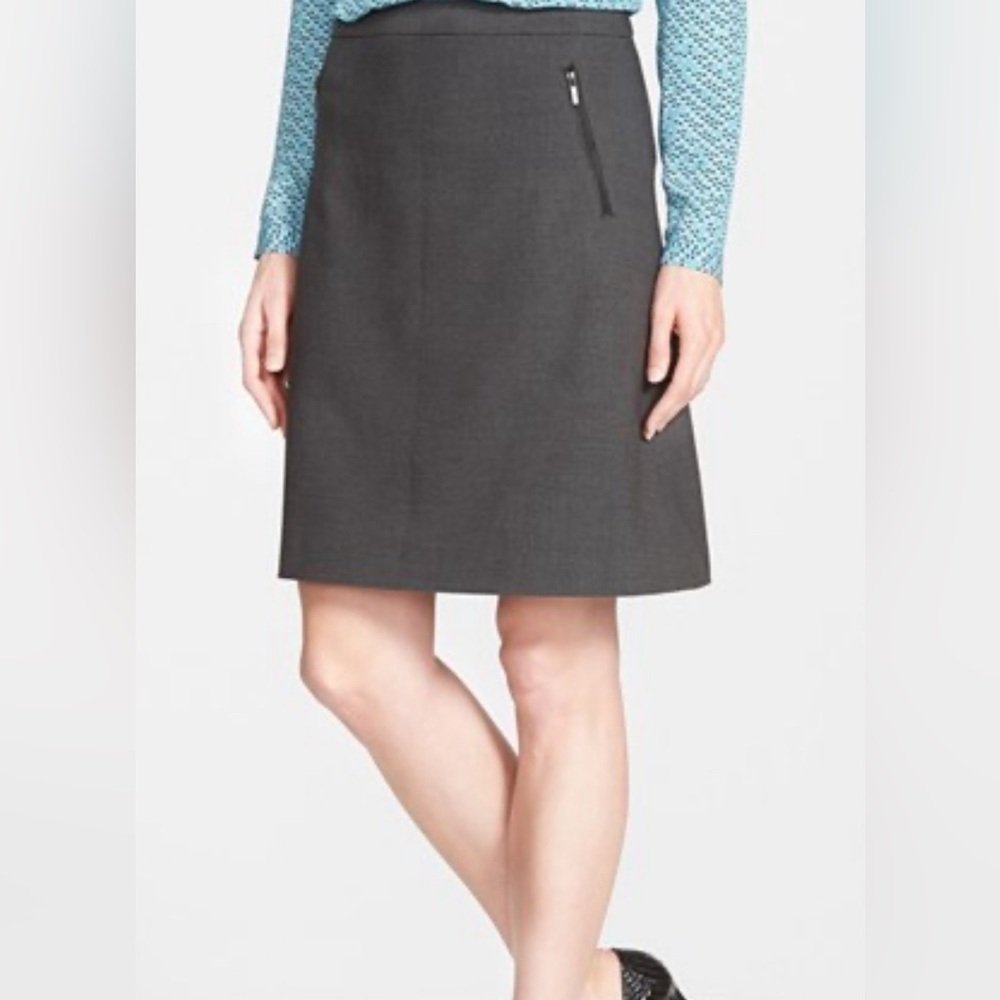 Halogen (Nordstrom) Zip Front A-Line Skirt